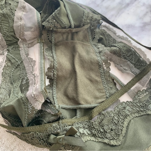 Army Green Mesh & Lace Cheeky Panty - Picture 7 of 8